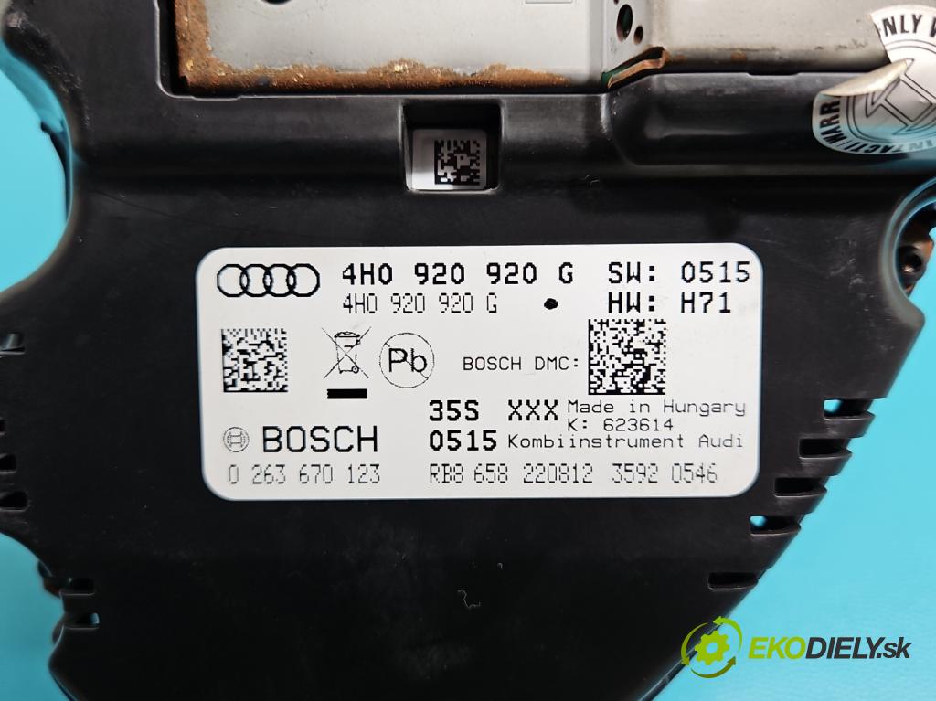 Audi A8 D4 2009-2017 3.0 TFSI automatic 213 kW 2995 cm3 4- prístrojovka/ budíky 4H0920920G (Prístrojové dosky, displeje)