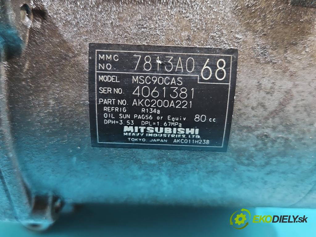 Mitsubishi Outlander II 2006-2013 2.0 DI-D 140 HP manual 103 kW 1968 cm3 5- Kompresor: klimatizácie 7813A068 (Kompresory klimatizácie)