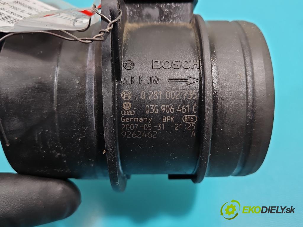 Vw Transporter T5 2003-2015 2.5 tdi 131 HP manual 96 kW 2461 cm3 5- průtokoměr: 0281002735 (Váhy vzduchu)