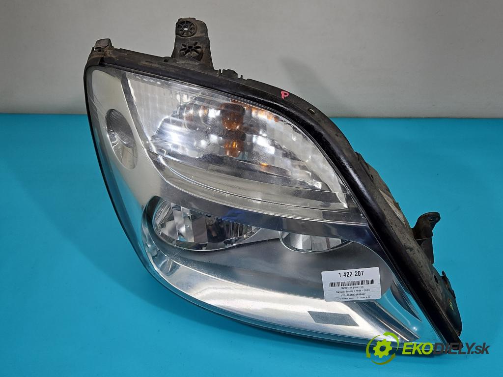 Renault Scenic I 1996-2003 1.6 16V 107 HP manual 79 kW 1598 cm3 5- Reflektor: pravý 7700432097 (Pravé)