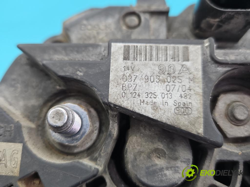 Seat Cordoba II 6L 2002-2008 1.4 16v 75 HP manual 55 kW 1390 cm3 4- Alternator 037903025M (Alternátory)