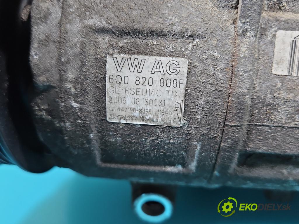 Seat Ibiza IV 6J 2008-2017 1.4 16v 86 HP manual 63 kW 1390 cm3 3- Kompresor: klimatizácie 6Q0820808F (Kompresory klimatizácie)