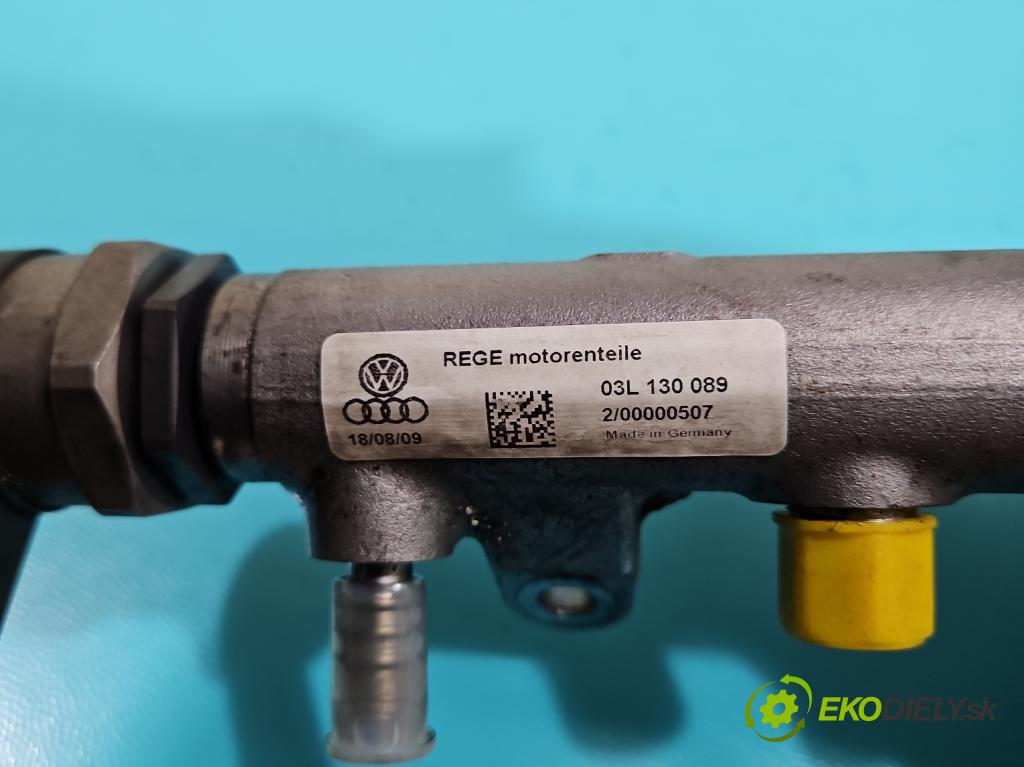 Vw Golf plus 2.0 tdi 110 HP manual 81 kW 1968 cm3 5- lišta vstrekovacia 03L130089 (Vstrekovacie lišty)