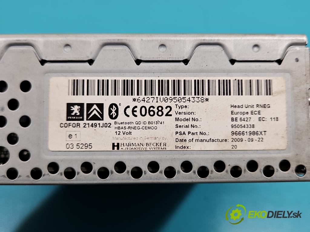 Citroen C4 Grand picasso I 2006-2013 2.0 HDi 136 HP automatic 100 kW 1997 cm3 5- Radio originál 96661986XT
