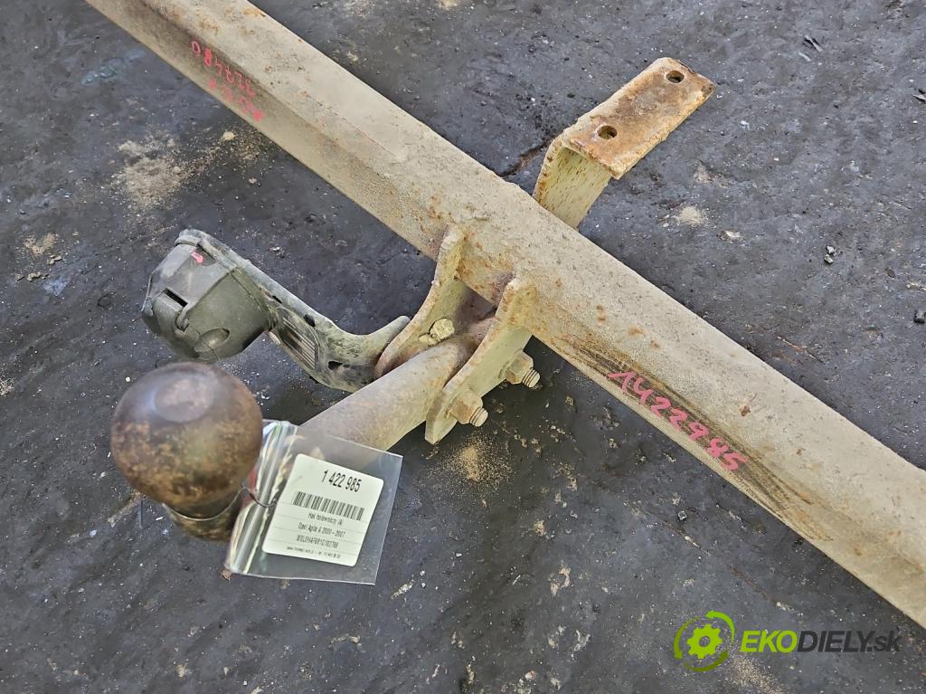 Opel Agila A 2000-2007 1.2 16V 75 HP manual 55 kW 1199 cm3 5- Hák: vlečení:  (Ťažné zariadenia)