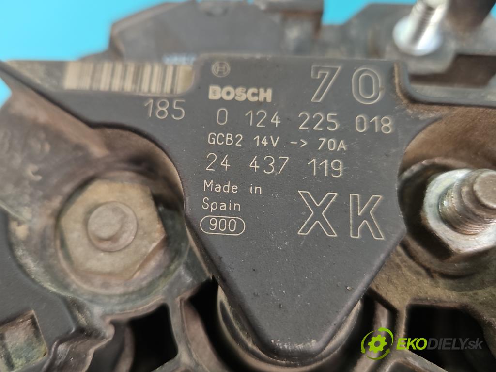 Opel Agila A 2000-2007 1.2 16V 75 HP manual 55 kW 1199 cm3 5- Alternator 0124225018 (Alternátory)