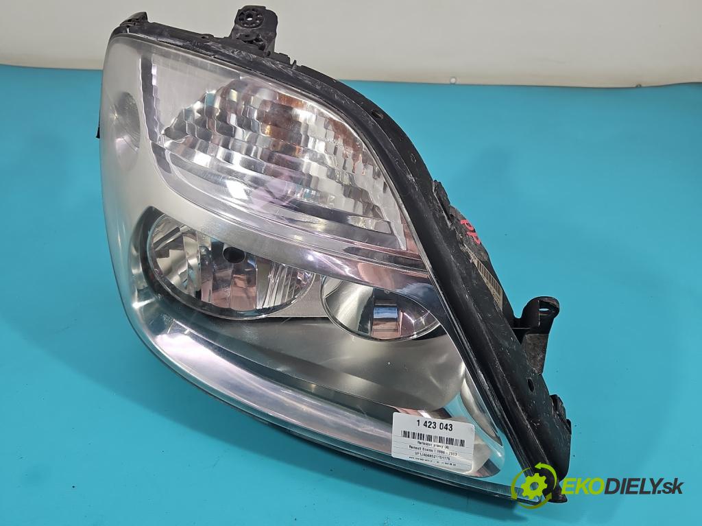 Renault Scenic I 1996-2003 1.6 16V 107 HP manual 79 kW 1598 cm3 5- Reflektor: pravý 7700432097 (Pravé)