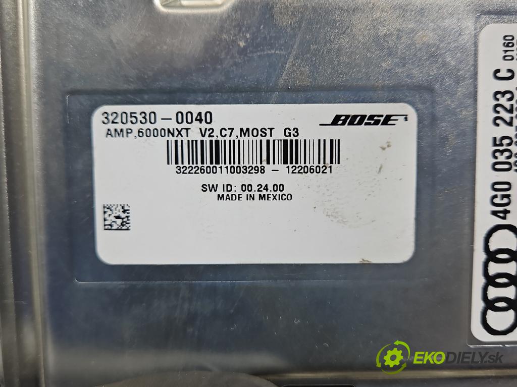 Audi A8 D4 2009-2017 3.0 TFSI automatic 213 kW 2995 cm3 4- Zesilovač: 4G0035223C (Zesilovače)