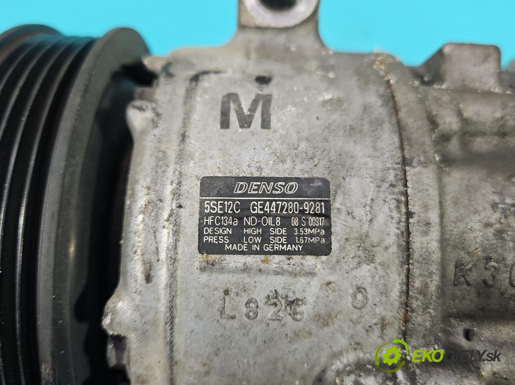 Toyota Avensis III T27 2009-2018 2.0 D4D 143 HP manual 105 kW 1995 cm3 5- Kompresor: klimatizácie GE447280-9281 (Kompresory klimatizácie)