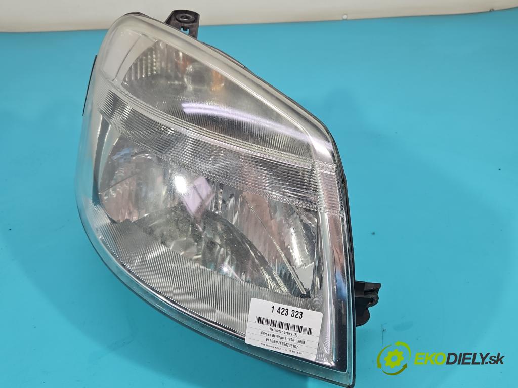 Citroen Berlingo I 1996-2008 1.9d 69KM manual 51 kW 1868 cm3 5- Reflektor: pravý  (Pravé)