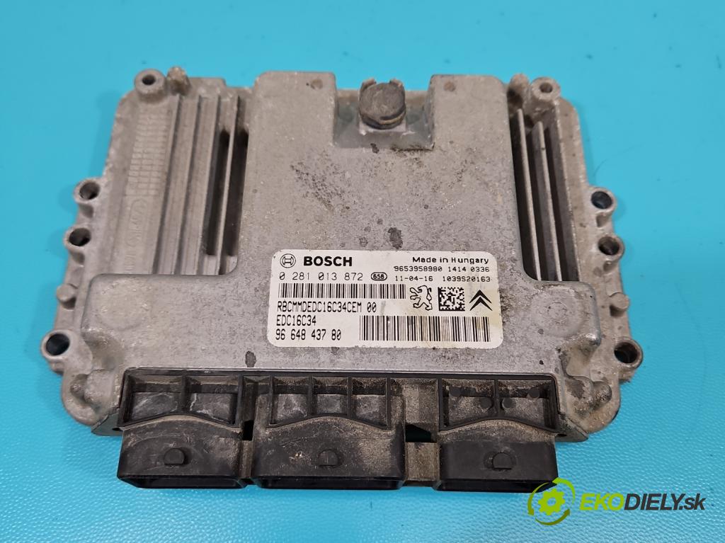 Citroen Berlingo II 2008-2018 1.6 HDi 90 HP manual 66 kW 1560 cm3 5- riadiaca jednotka motora 0281013872