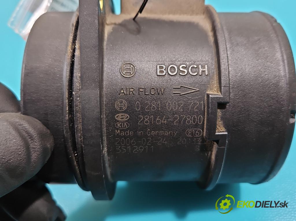 Hyundai Santa Fe II 2006-2012 2.2 CRDi 150 HP manual 110 kW 2188 cm3 5- průtokoměr: 0281002721 (Váhy vzduchu)