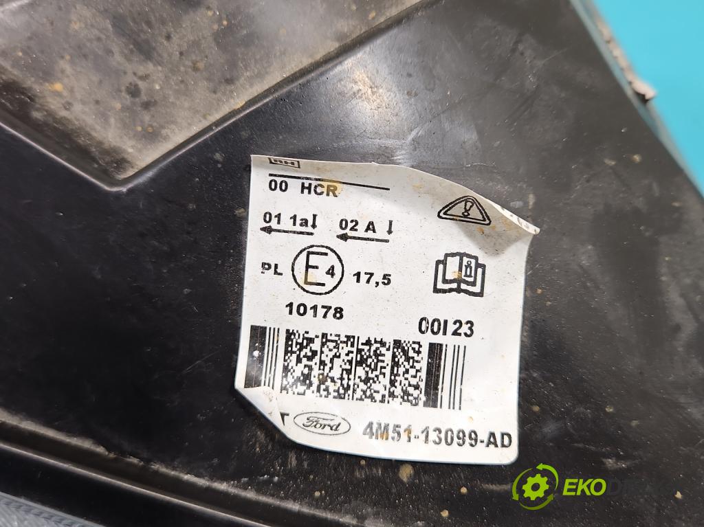Ford Focus Mk2 2004-2011 1.6 16V 116 HP manual 85 kW 1596 cm3 5- Reflektor: pravý 4M51-13099-AD (Pravé)