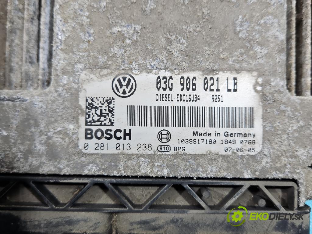 Skoda Octavia II 2004-2013 1.9 tdi 105 HP manual 77 kW 1896 cm3 5- riadiaca jednotka motora 03G906021LB