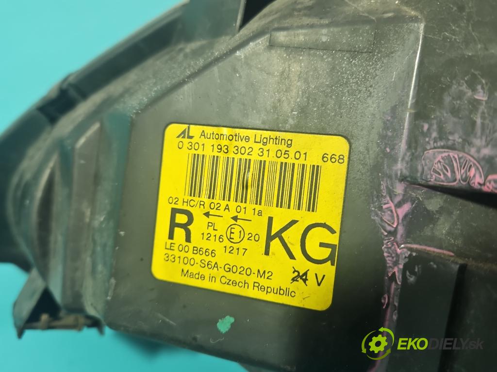 Honda Civic VII 2000-2006 1.4 16v 90 HP manual 66 kW 1396 cm3 5- Reflektor: pravý 0301193302 (Pravé)