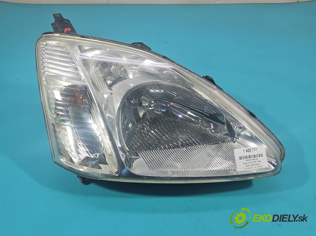 Honda Civic VII 2000-2006 1.4 16v 90 HP manual 66 kW 1396 cm3 5- Reflektor: pravý 0301193302 (Pravé)
