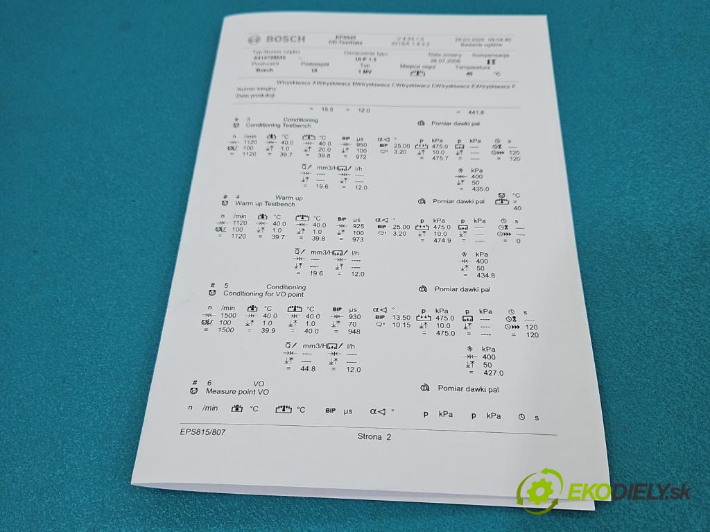 Skoda Fabia I 1999-2007 1.4 tdi 75 HP manual 55 kW 1422 cm3 5- vstrekovacie čerpadlo 0414720035 (Vstrekovač paliva)
