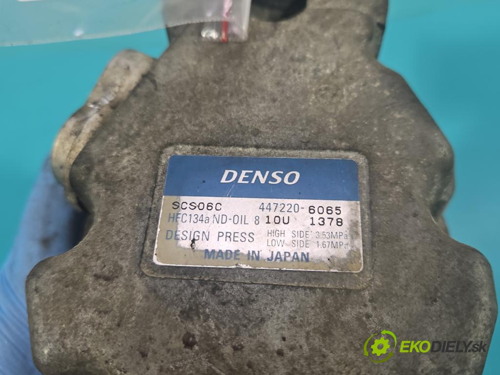 Toyota Yaris I 1999-2005 1.0 vvti 68 HP manual 50 kW 998 cm3 5- Kompresor: klimatizácie 447220-6065 (Kompresory klimatizácie)