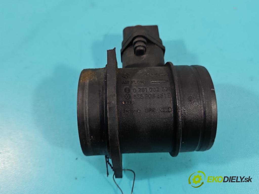 Audi A3 8P 2003-2012 1.9 tdi (BKC) 105 HP manual 77 kW 1896 cm3 3- průtokoměr: 0281002531 (Váhy vzduchu)