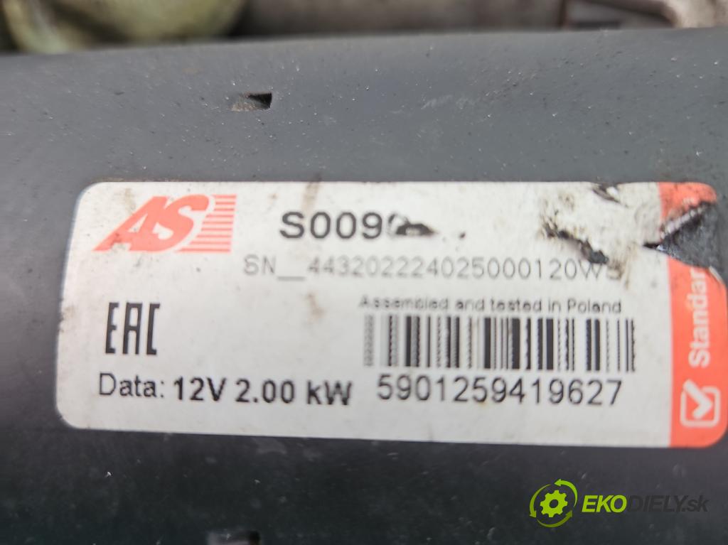 Audi A3 8P 2003-2012 1.9 tdi (BKC) 105 HP manual 77 kW 1896 cm3 3- štartér S0090 (Štartéry)