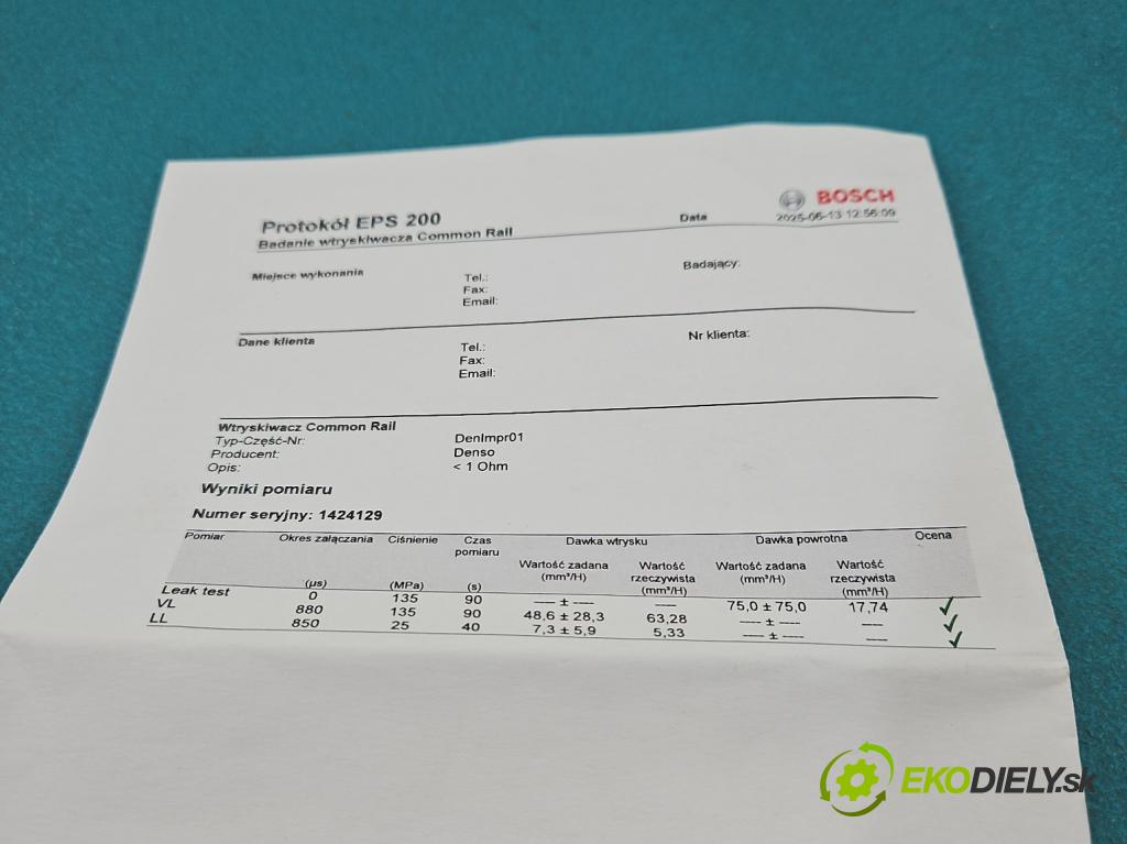 Mazda 5 2005-2010 2.0 citd 143 HP manual 105 kW 1998 cm3 5- vstrek RF7J13H50 (Vstrekovač paliva)