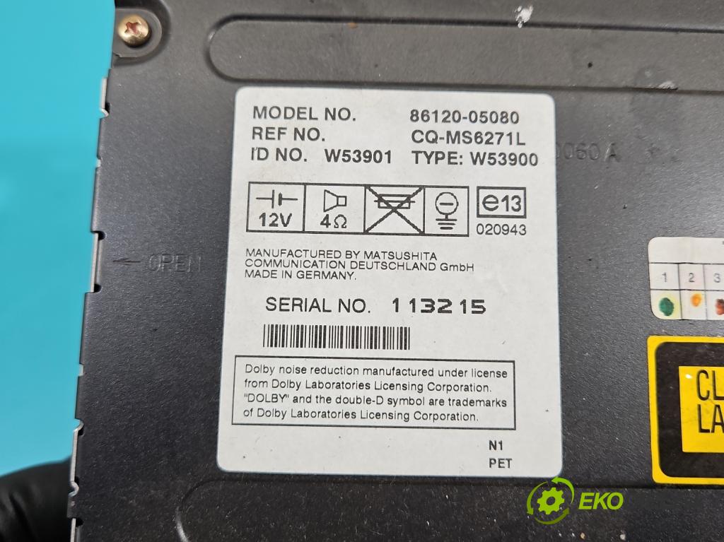 Toyota Avensis II T25 2003-2008 2.0 D4D 116 HP manual 85 kW 1995 cm3 4- Radio originál 86120-05080
