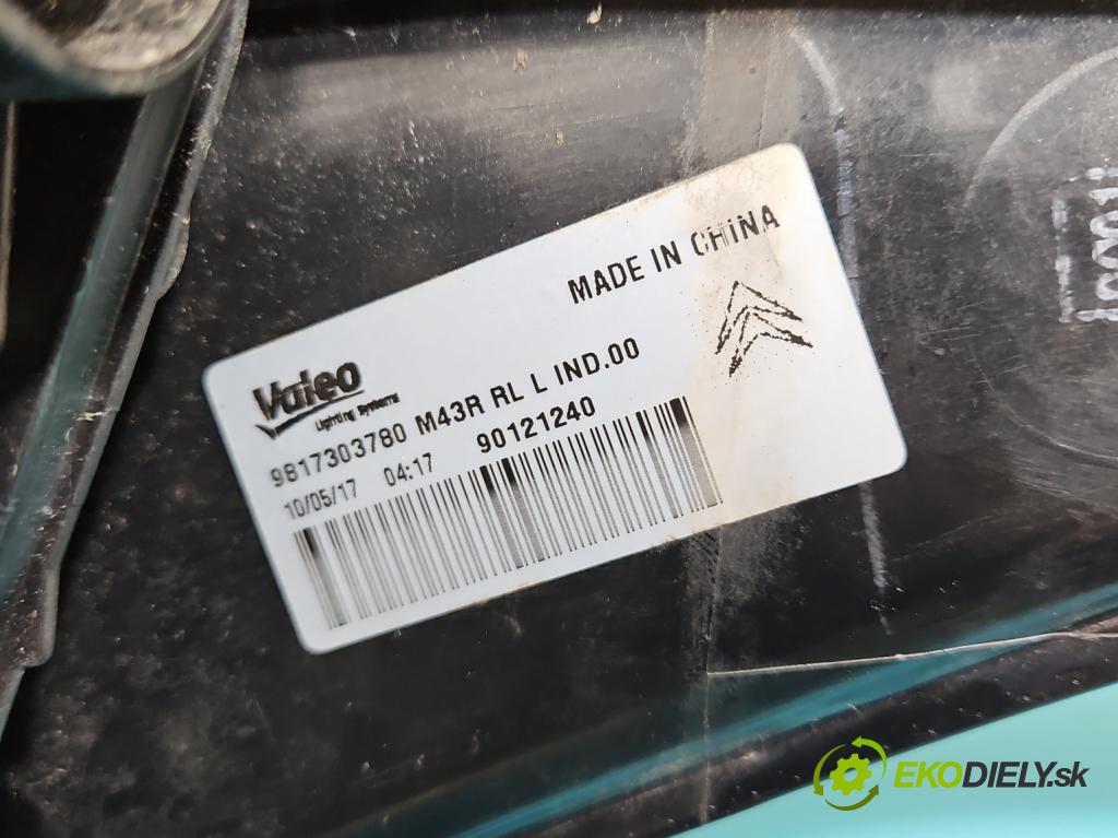 Citroen C-Elysee II 2012- 1.6 16V 116 HP manual 85 kW 1599 cm3 5- svetlo / reflektor zadné ľavé 9817303780 (Kľučka dverí ostatné)