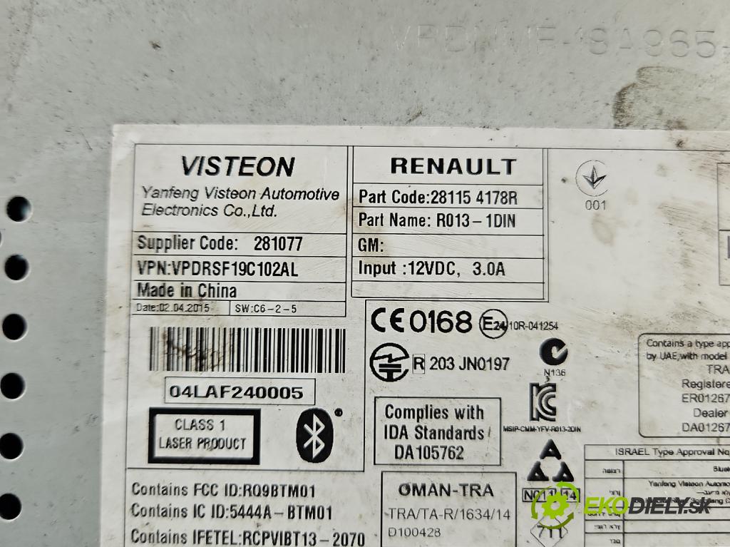 Renault Master III 2010-2019 2.3 dci 110 HP manual 81 kW 2299 cm3 5- Radio originál 281154178R