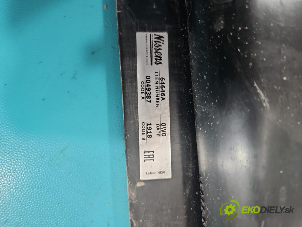 Toyota Corolla E12 2001-2009 1.4 vvt-i 97KM manual 71 kW 1398 cm3 3- chladič voda:  (Chladič vody)