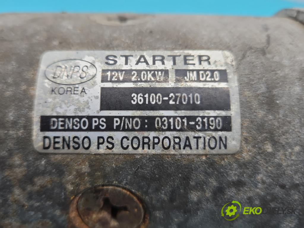 Hyundai Santa Fe II 2006-2012 2.2 CRDi 150 HP manual 110 kW 2188 cm3 5- štartér 36100-27010 (Štartéry)