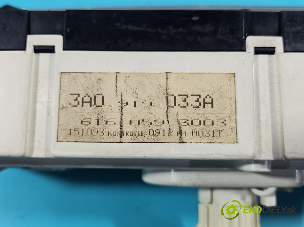 Vw Passat B4 1993-1997 2.0 8V 116 HP manual 85 kW 1984 cm3 5- prístrojovka/ budíky 3A0919033A (Prístrojové dosky, displeje)
