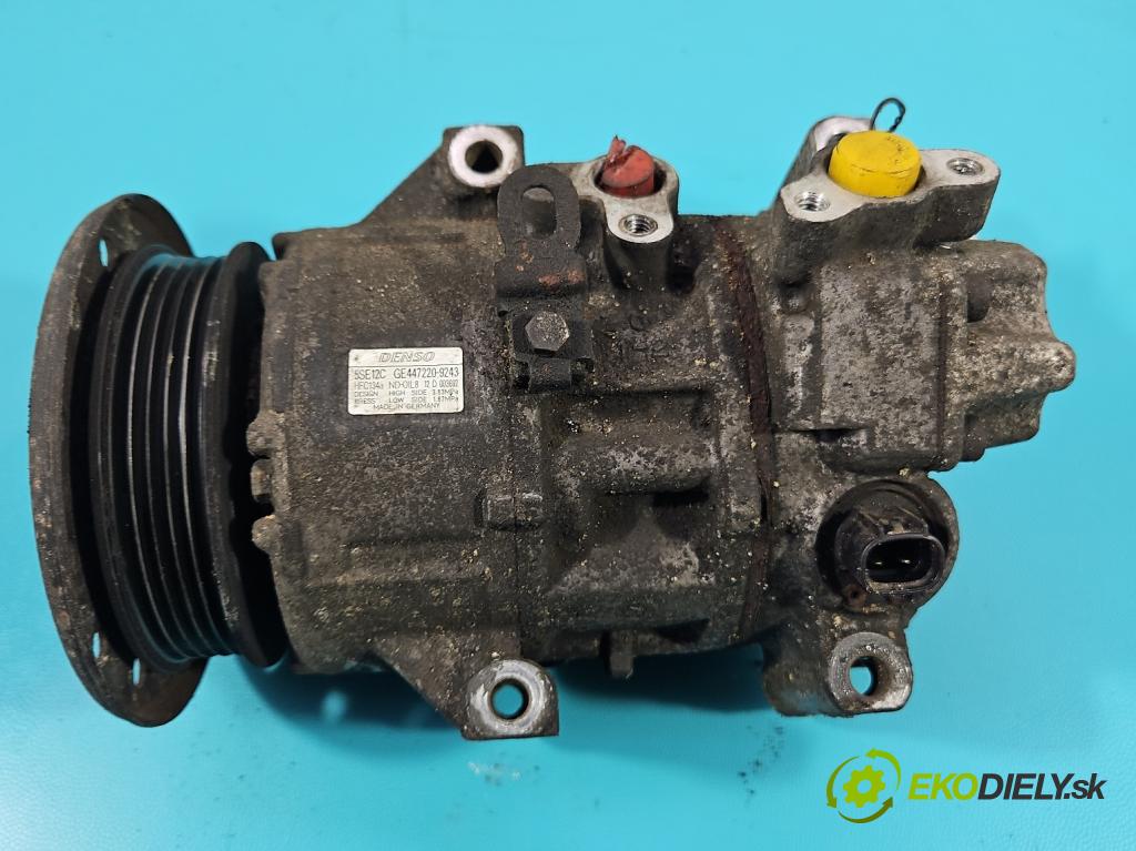 Toyota Avensis II T25 2003-2008 2.0 D4D 116 HP manual 85 kW 1995 cm3 4- Kompresor: klimatizácie 447220-9243 (Kompresory klimatizácie)