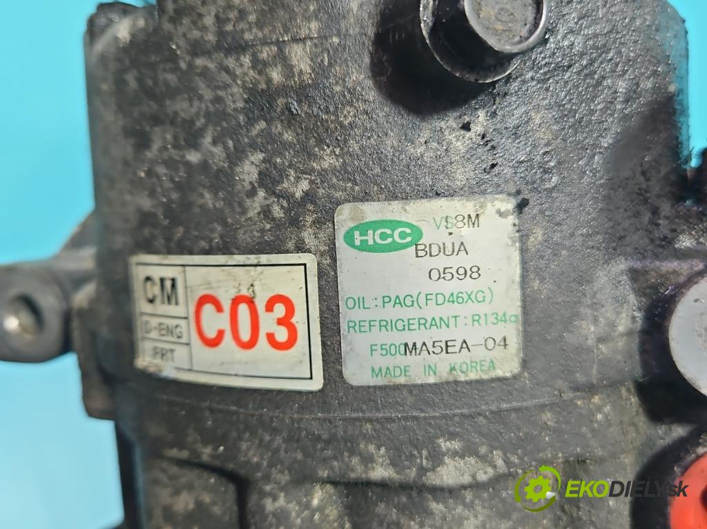 Hyundai Santa Fe II 2006-2012 2.2 CRDi 150 HP manual 110 kW 2188 cm3 5- Kompresor: klimatizácie F500MA5EA-04 (Kompresory klimatizácie)