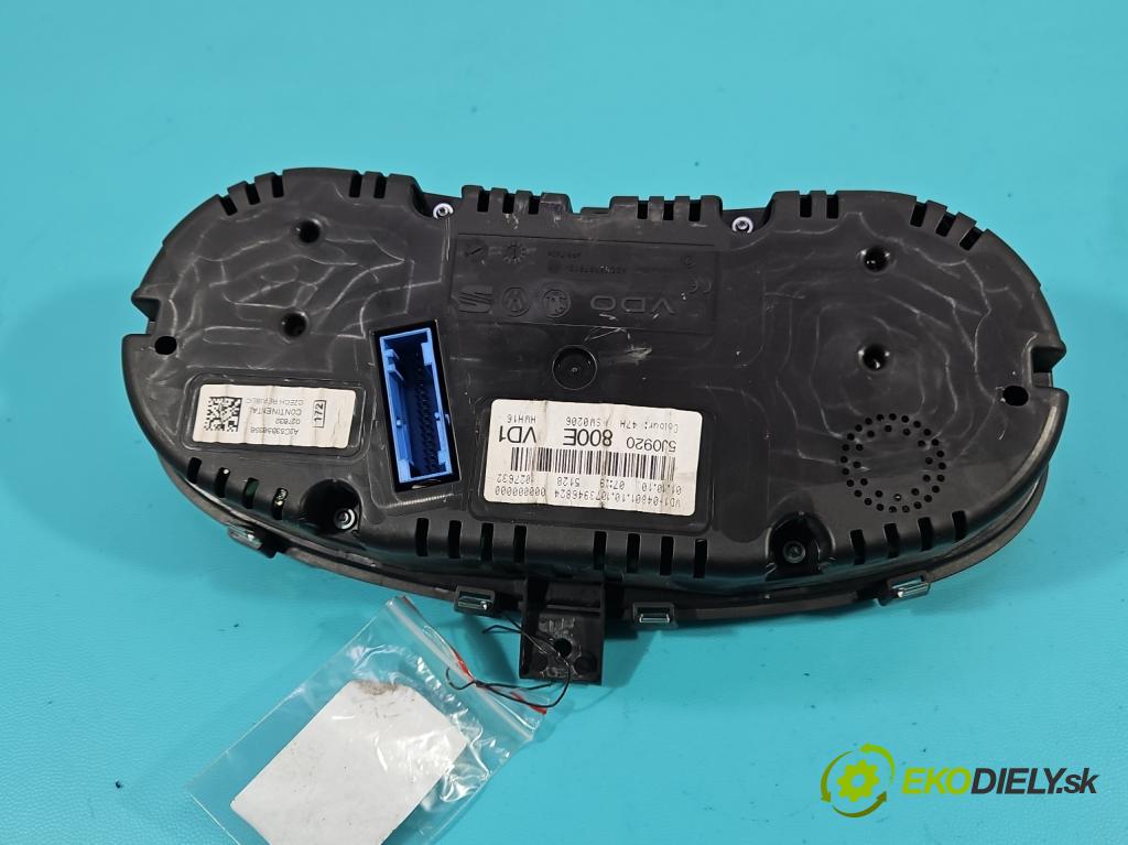 Skoda Fabia II 2007-2014 1.4 16V 86 HP manual 63 kW 1390 cm3 5- prístrojovka/ budíky 5J0920800E (Prístrojové dosky, displeje)