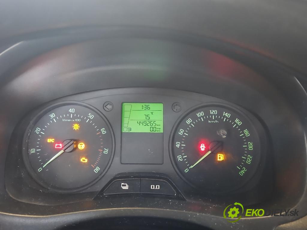 Skoda Fabia II 2007-2014 1.4 16V 86 HP manual 63 kW 1390 cm3 5- prístrojovka/ budíky 5J0920800E (Prístrojové dosky, displeje)