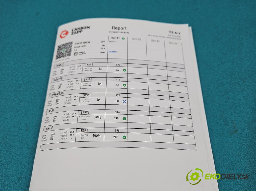 Renault Master III 2010-2024 2.3 dci 110 hp manual 81 kW 2299 cm3 5- vstřikovač 0445110634 (Vstřikovač paliva)