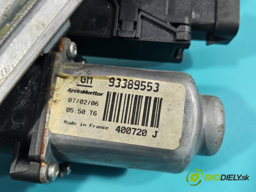 Opel Meriva A 2002-2010 1.6 16V 105 hp manual 77 kW 1598 cm3 5- mechanismus stahování zadní levý 93389533