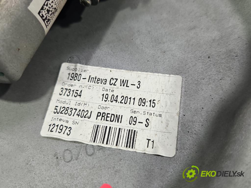 Skoda Fabia II 2007-2014 1.4 16V 86 hp manual 63 kW 1390 cm3 5- mechanismus stahování přední pravý 6R0959802P