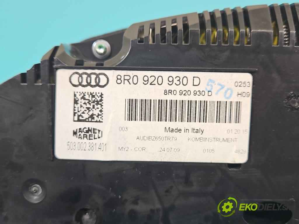 Audi Q5 2008-2016 2.0 TDi 170 HP automatic 125 kW 1968 cm3 5- prístrojovka/ budíky 8R0920930D (Prístrojové dosky, displeje)