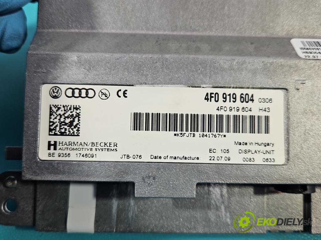 Audi Q5 2008-2016 2.0 TDi 170 HP automatic 125 kW 1968 cm3 5- Zobrazit: 4F0919604 (Prístrojové dosky, displeje)