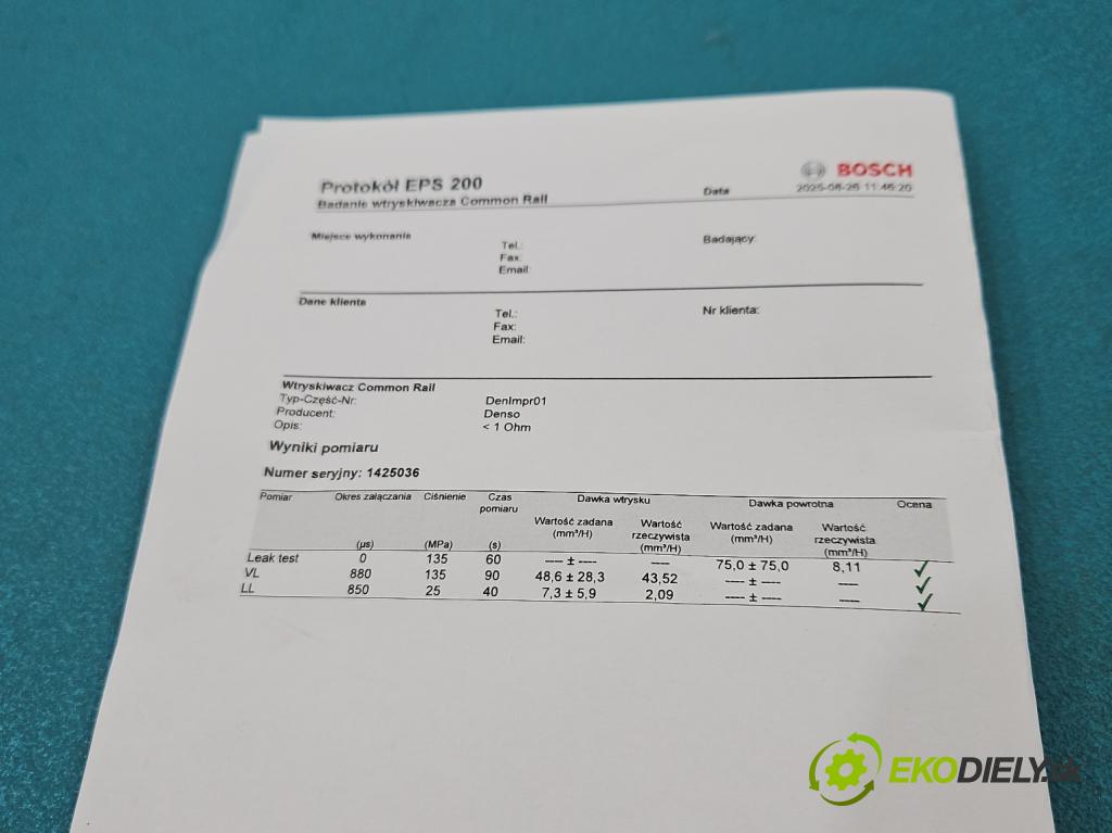 Toyota Avensis II T25 2003-2008 2.0 D4D 116 HP manual 85 kW 1995 cm3 4- vstrek 23670-0G010 (Vstrekovač paliva)