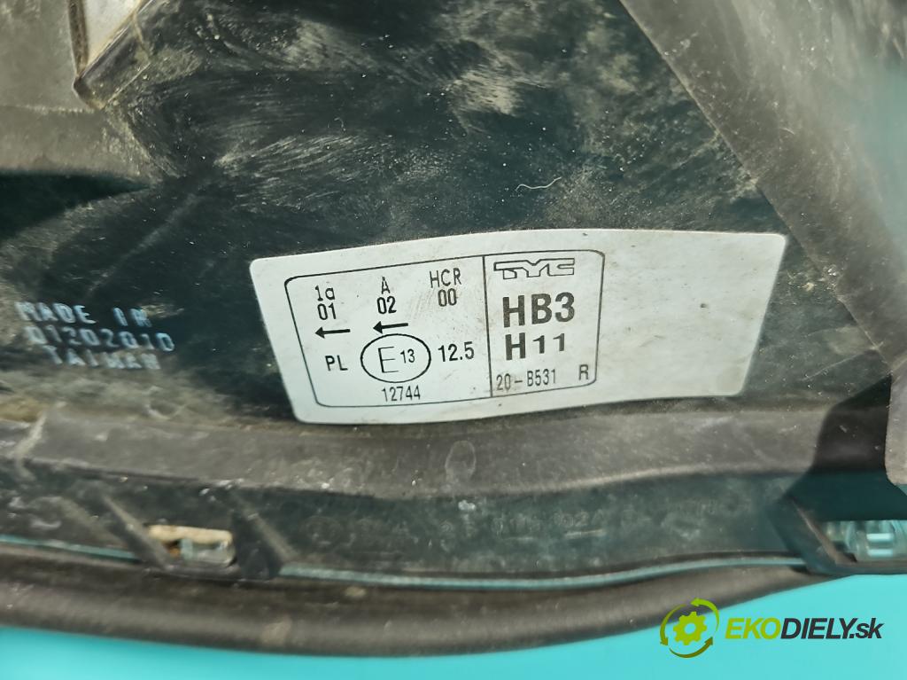 Toyota Rav4 III 2005-2012 2.2 D-CAT 177 HP manual 130 kW 2231 cm3 5- Reflektor: pravý  (Pravé)