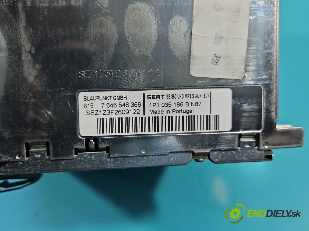 Seat Leon II 2005-2012 1.6 8V 102 HP manual 75 kW 1595 cm3 5- Radio originál 1P1035186B