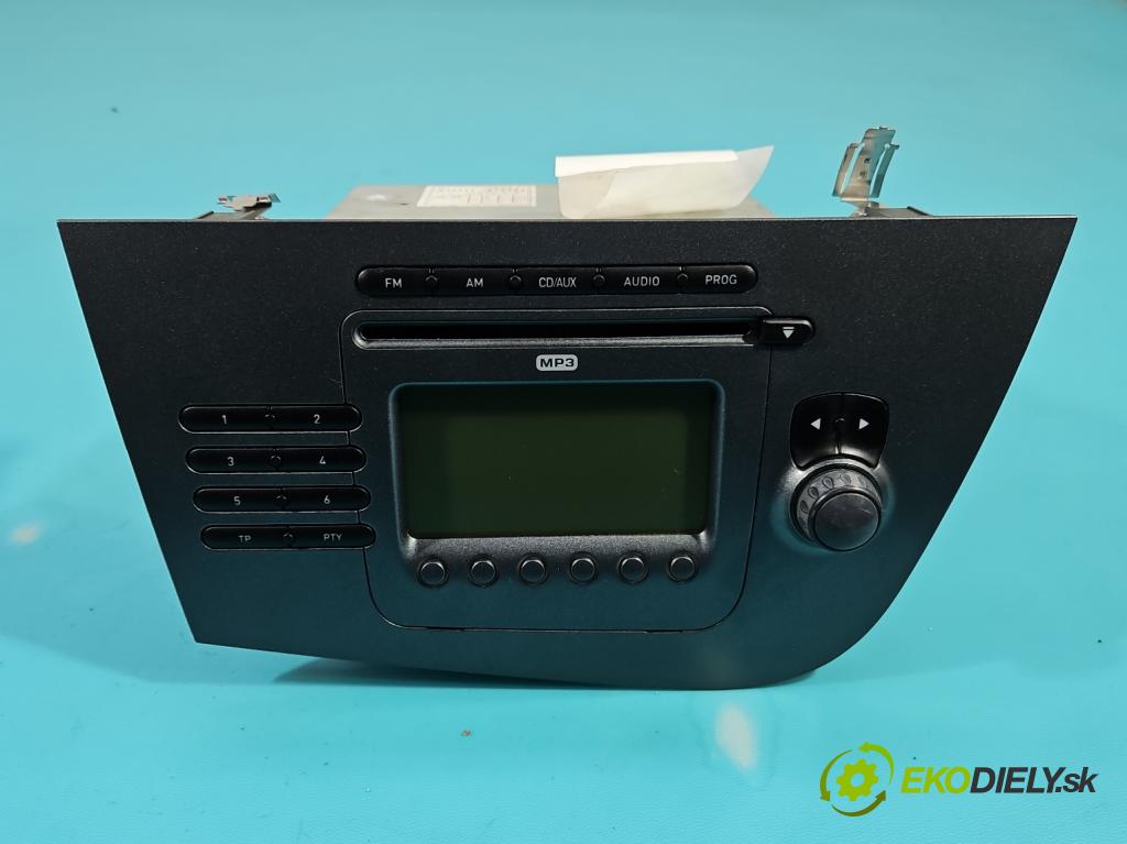 Seat Leon II 2005-2012 1.6 8V 102 HP manual 75 kW 1595 cm3 5- Radio originál 1P1035186B