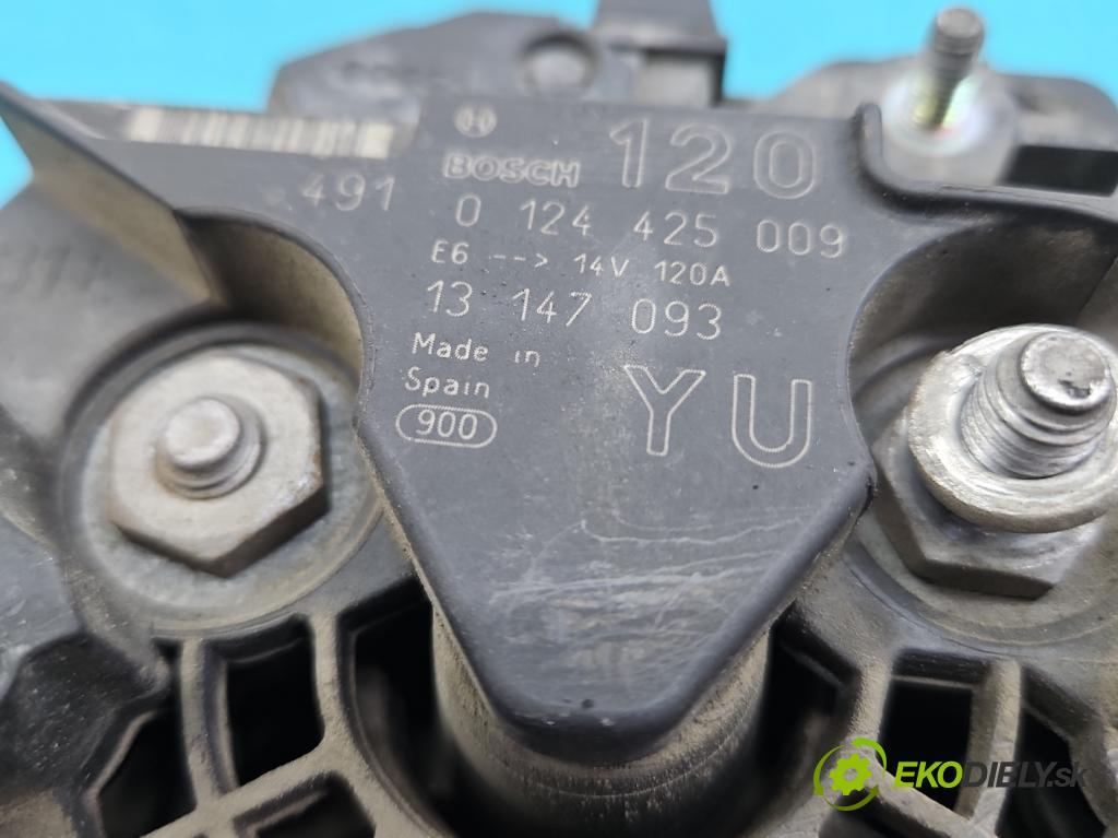 Opel Zafira A 1999-2005 1.6 16V 101 HP manual 74 kW 1598 cm3 5- Alternator 0124425009 (Alternátory)
