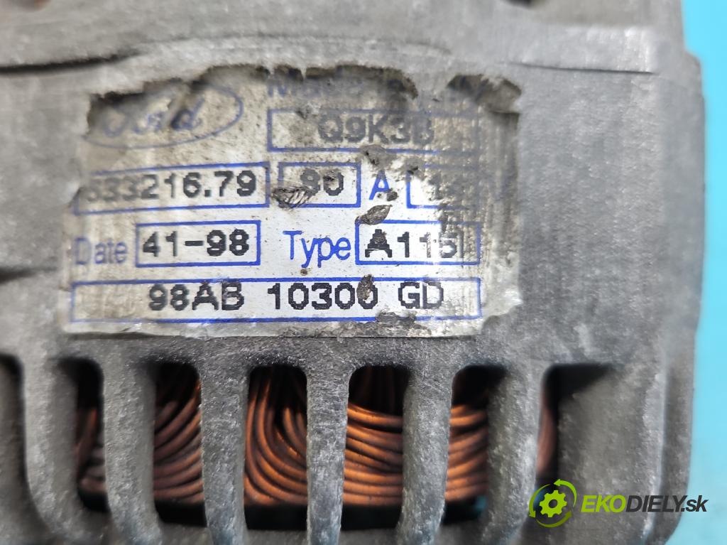Ford Focus Mk1 1998-2004 1.6 16V 101 HP manual 74 kW 1596 cm3 5- Alternator 98AB-10300-GH (Alternátory)