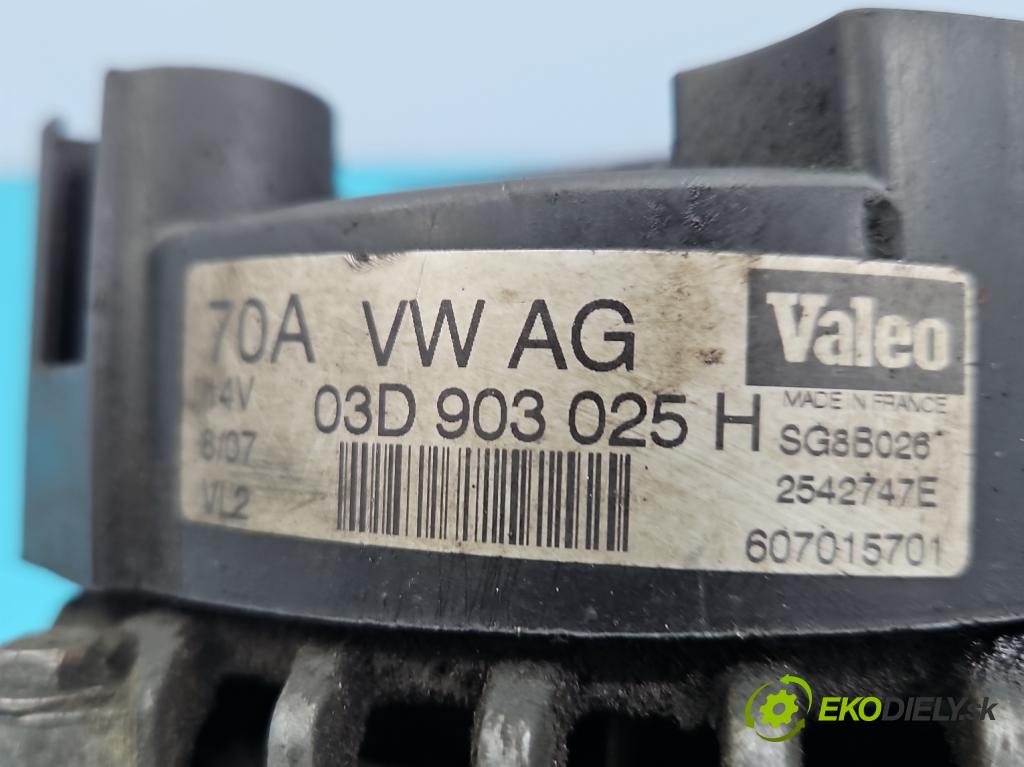 Vw Polo IV 9N 2001-2009 1.2 6V 54 HP manual 40 kW 1198 cm3 5- Alternator 03D903025H (Alternátory)