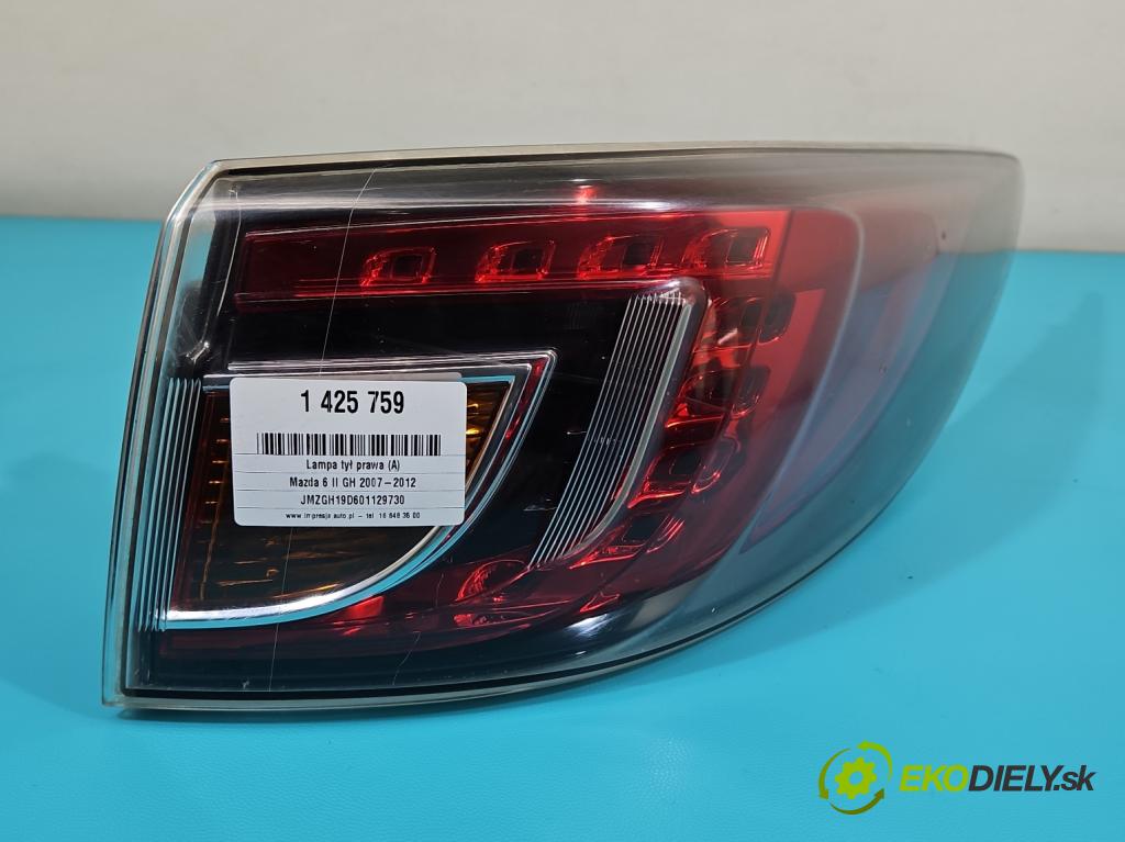 Mazda 6 II GH 2007-2012 2.0 CITD 140 HP manual 103 kW 1998 cm3 5- svetlo / reflektor zadné pravé GS2A-51150 (Kľučka dverí ostatné)