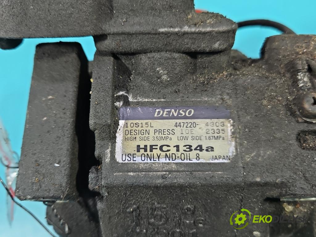 Toyota Rav4 II 2000-2005 2.0 d4d 116 HP manual 85 kW 1995 cm3 5- Kompresor: klimatizácie 447220-4303 (Kompresory klimatizácie)