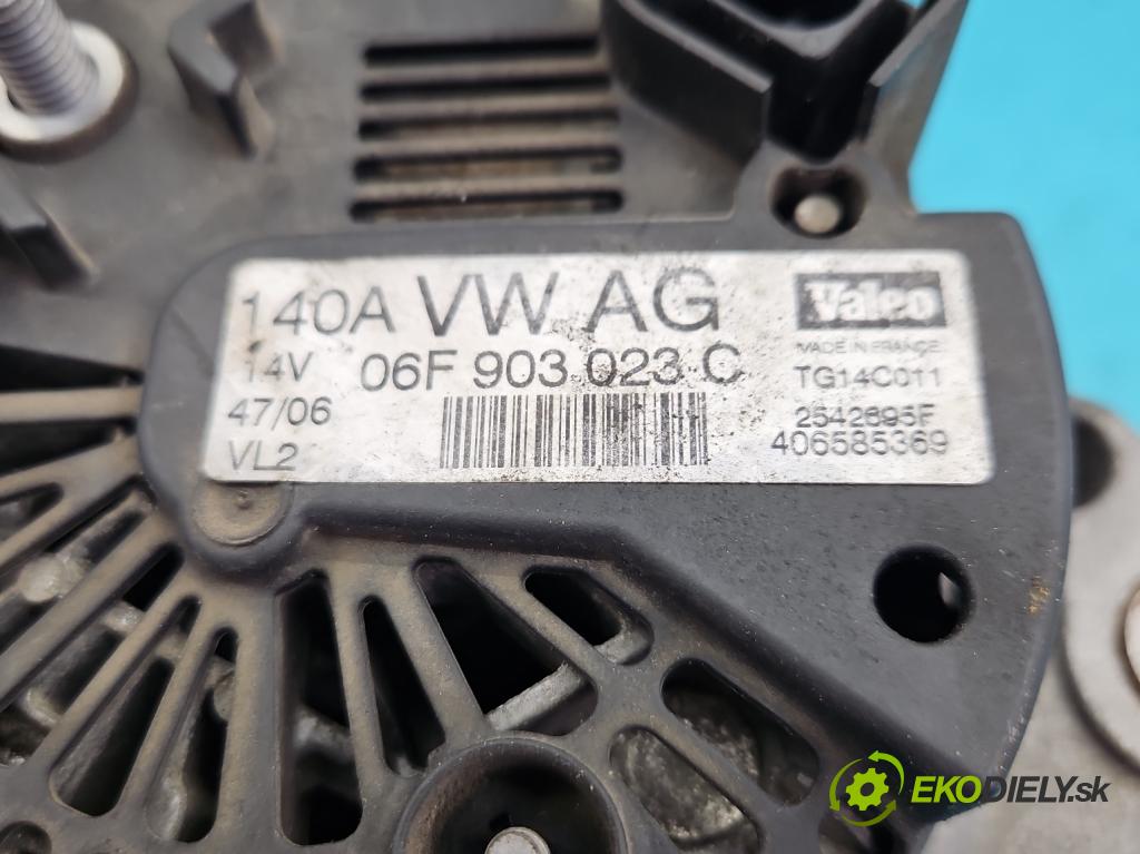 Seat Leon II 2005-2012 1.6 8V 102 HP manual 75 kW 1595 cm3 5- Alternator 06F903023C (Alternátory)